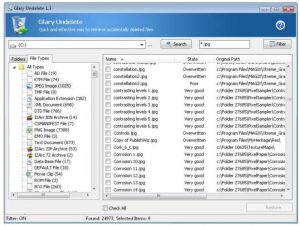 Glary Undelete logiciel gratuit de récupération de données
