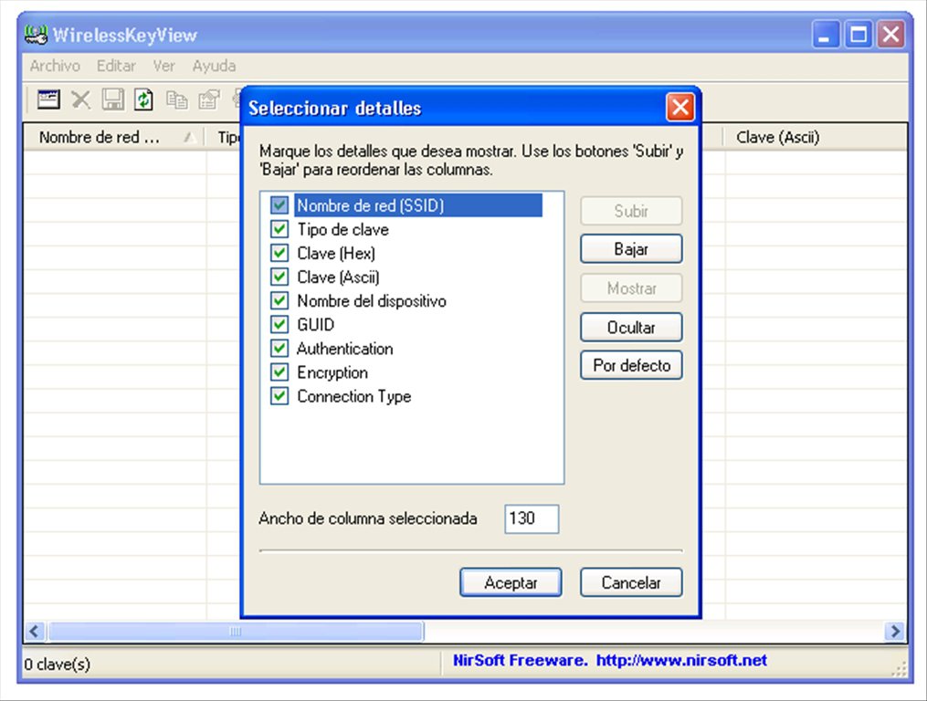 WirelesskeyView logiciel gratuit de récupération de mot de passe