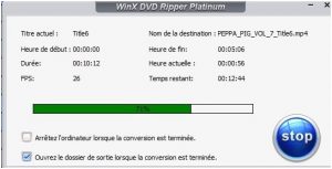 WinX DVD Ripper Platinum Fin de l’opération
