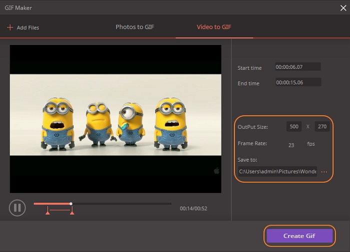 Wondershare Free Video Converter GIF Maker pour réaliser des images ou vidéos en GIF