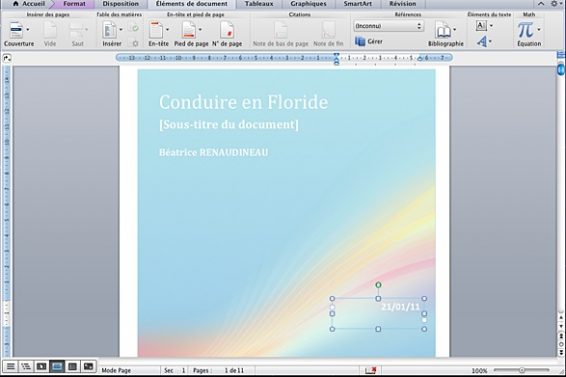 Absence De Pied De Page Sur Page De Garde Openoffice créer une page de garde sur Word sur word 2011 | HT Pratique