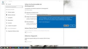 Activer le mode développeur sur Windows 10