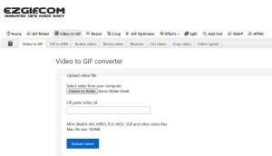 Ezgif convertir des vidéos à GIF