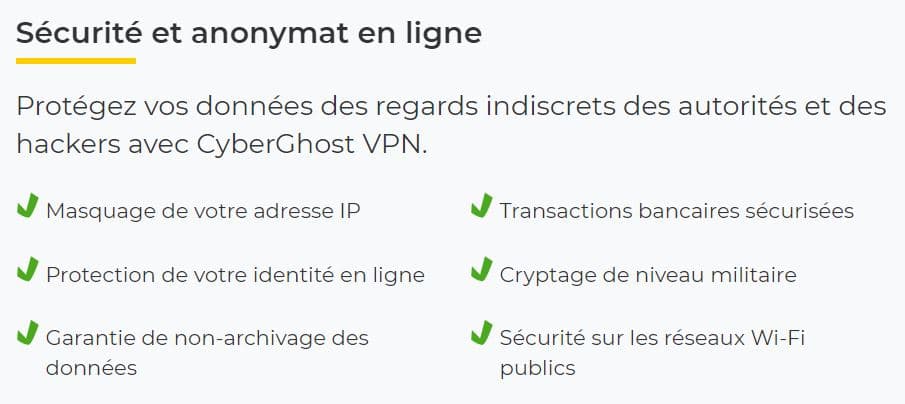 Sécurité et confidentialité du VPN