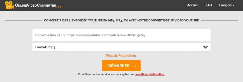 Online Video Converter enregistrer une vidéo youtube