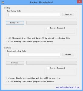 Backup Thunderbird Logiciel de sauvegarde gratuit