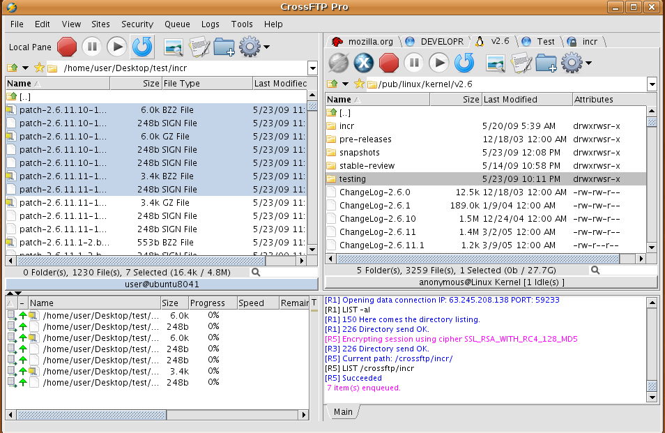 CrossFTP Pro alternative FileZilla for linux