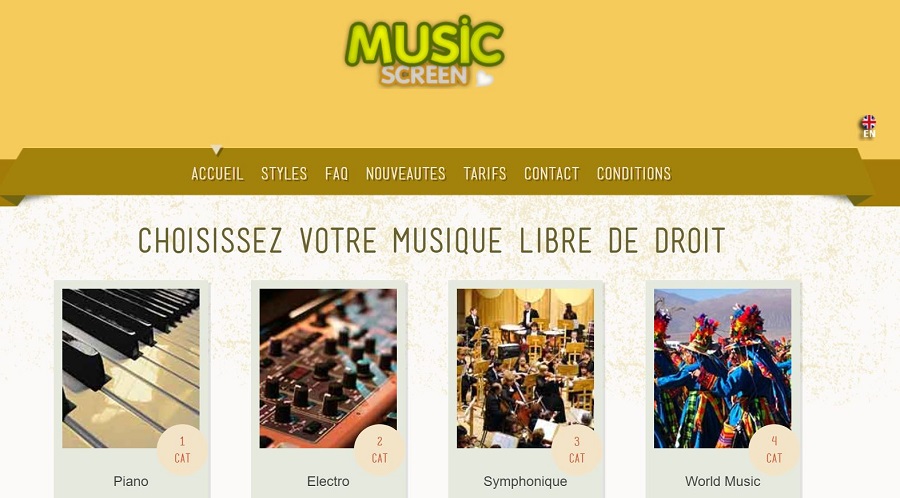 Musicscreen Musique libre de droit