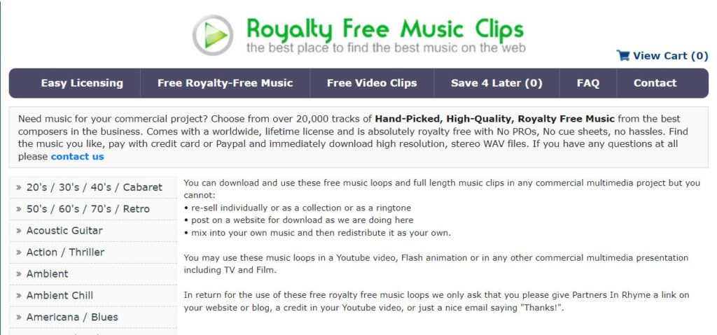 PartnersInRhyme free royalty free music