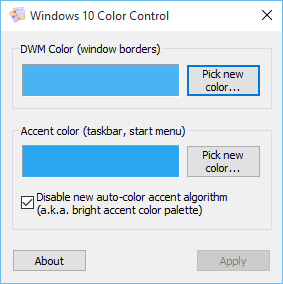 Windows 10 Color Control