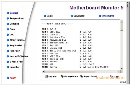 MotherBoard Monitor logiciel surveillance temperature