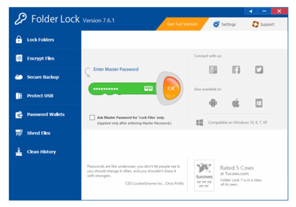 Folder Lock verrouiller un dossier par mot de passe