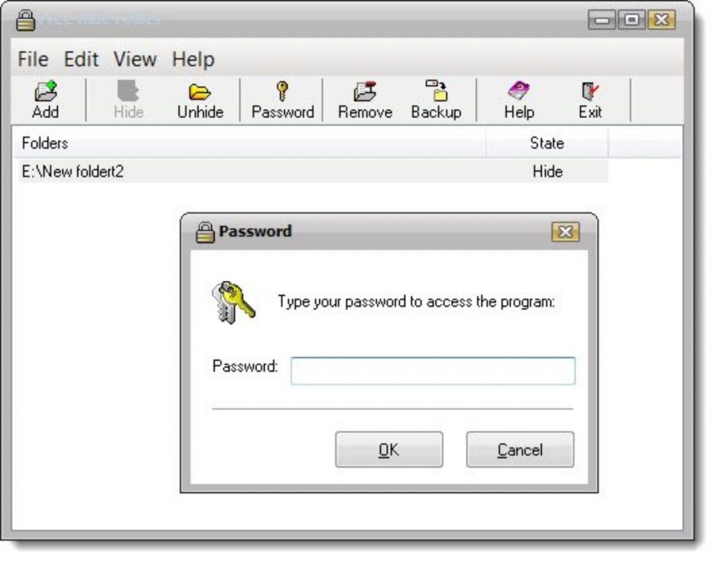 Free Hide Folder protéger un dossier par mot de passe