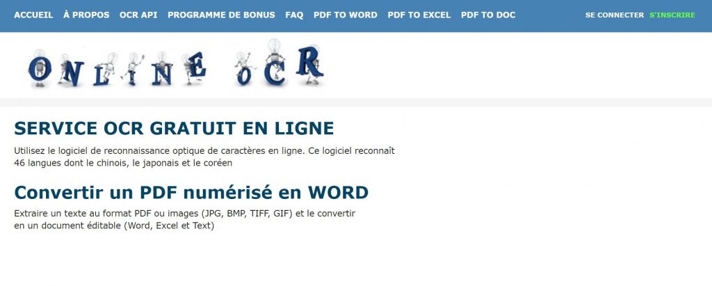 OnlineOCR transformer un texte écrit à la main