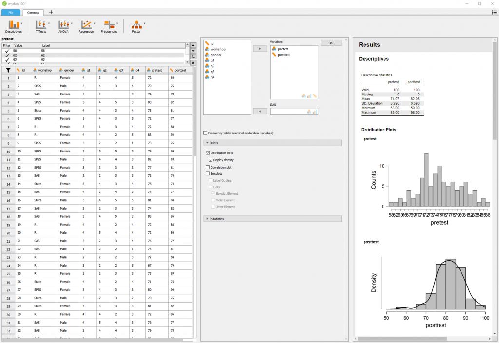 Jasp stats programme statistique