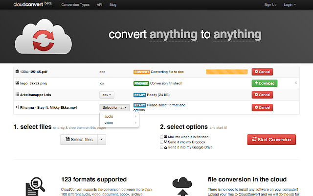 CloudConvert Comment compresser une vidéo