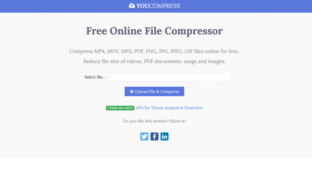 YouCompress compression vidéo