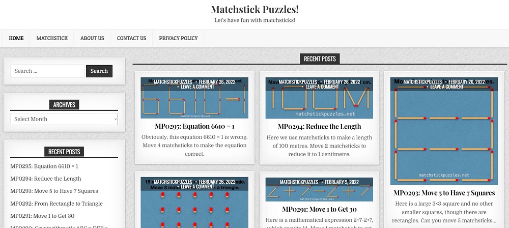 Puzzles Matchstick