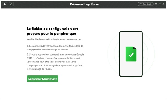 Supprimer maintenant avec DroidKit