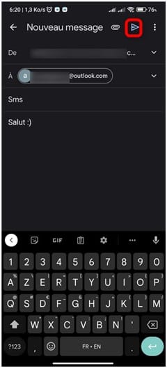 Imprimer SMS Android via Gmail