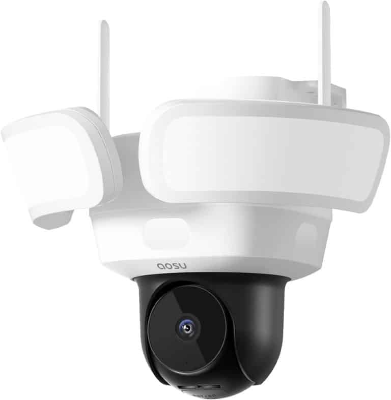 AOSU Caméra Surveillance Extérieur 4K Solaire - Détection IA Personne/Voiture/Pet, Vision Nuit Couleur, Alexa Compatible